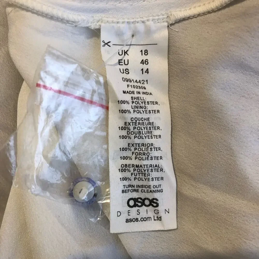 ASOS Design purple white gold floral cottagecore prairie midi dress size 14 NWT